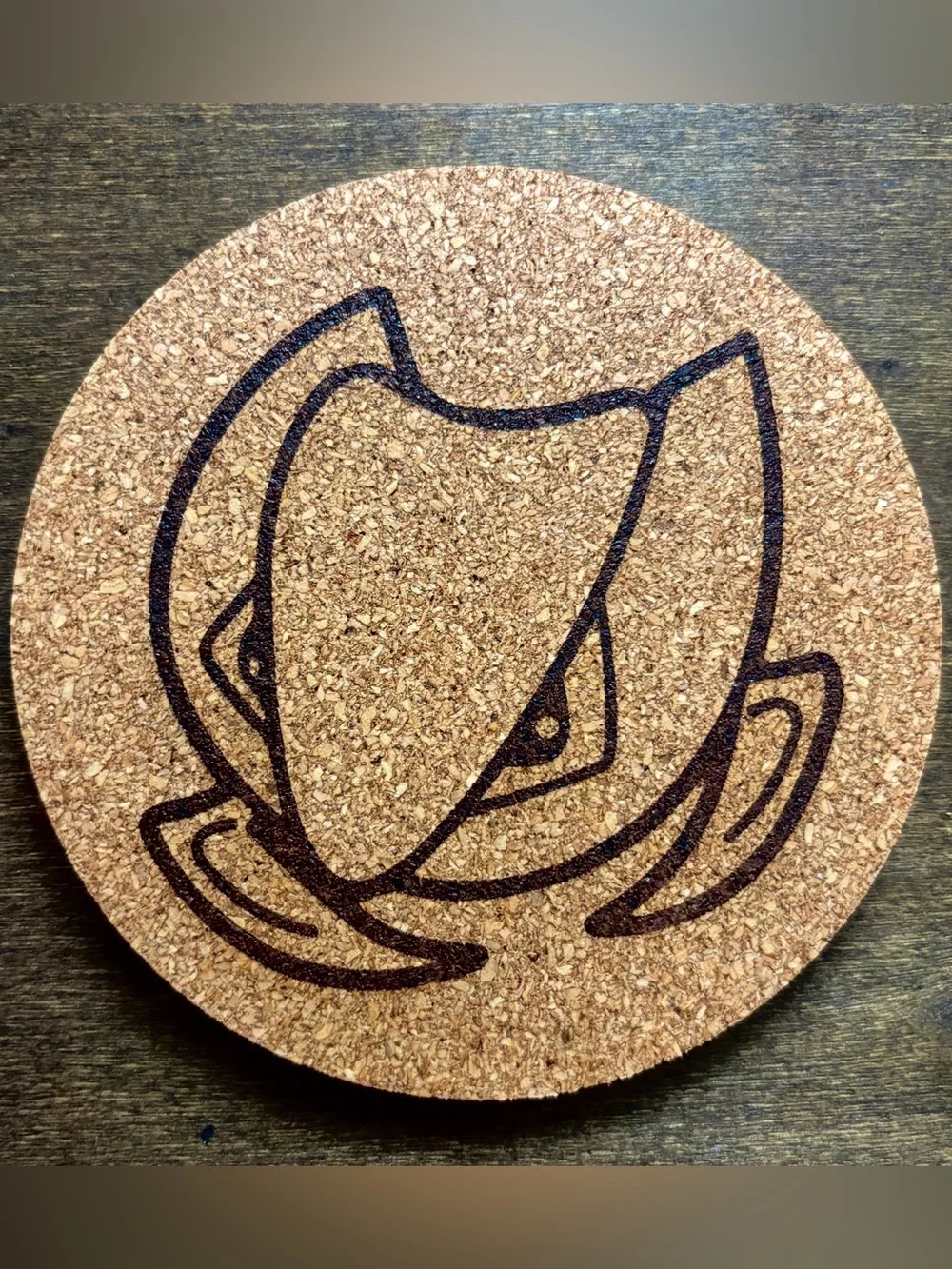 Pokemon Kabutops Face Laser Engraved Cork Coaster